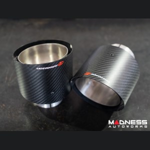 Alfa Romeo Stelvio Custom Exhaust Tips - Ragazzon - Stainless Steel - Carbon Fiber